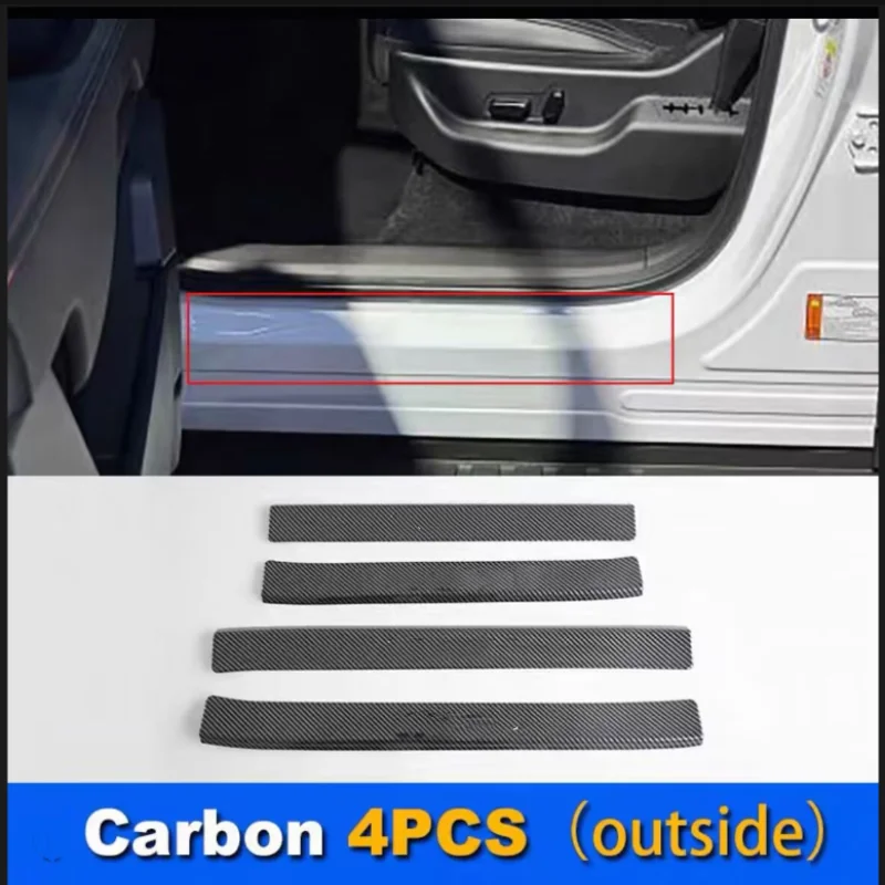 Applicable to the protection of the ABS carbon fiber welcome step threshold strip For BYD Shark 6 2024-2025