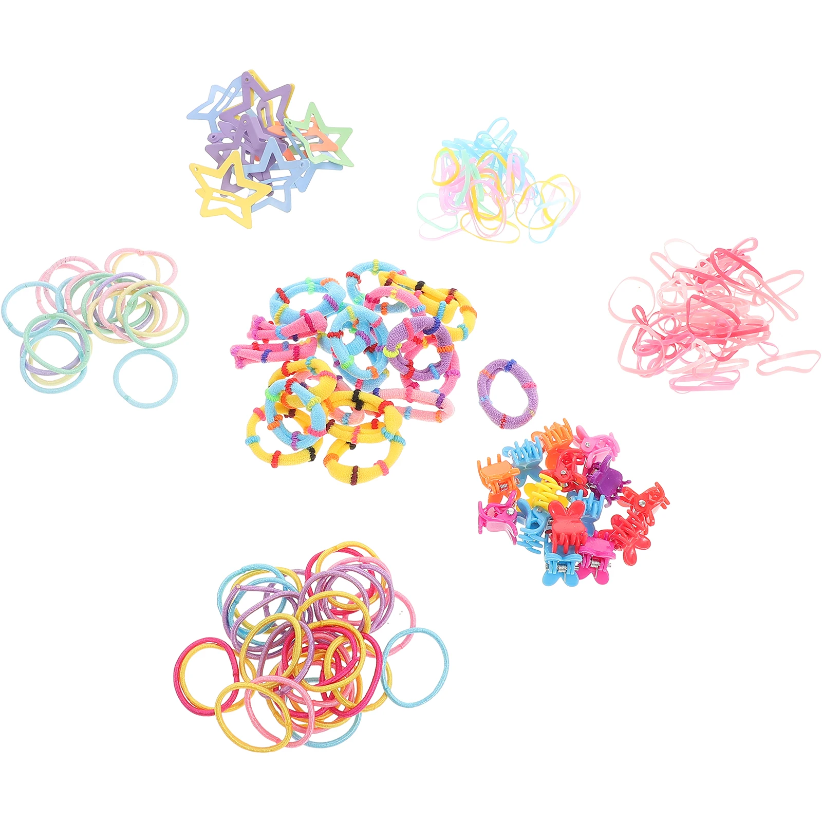 

875pcs Children Hair Clip Set Colorful Bows Elastic Bands Girls Baby Scrunchies Ponytail Holders Hair Accessories