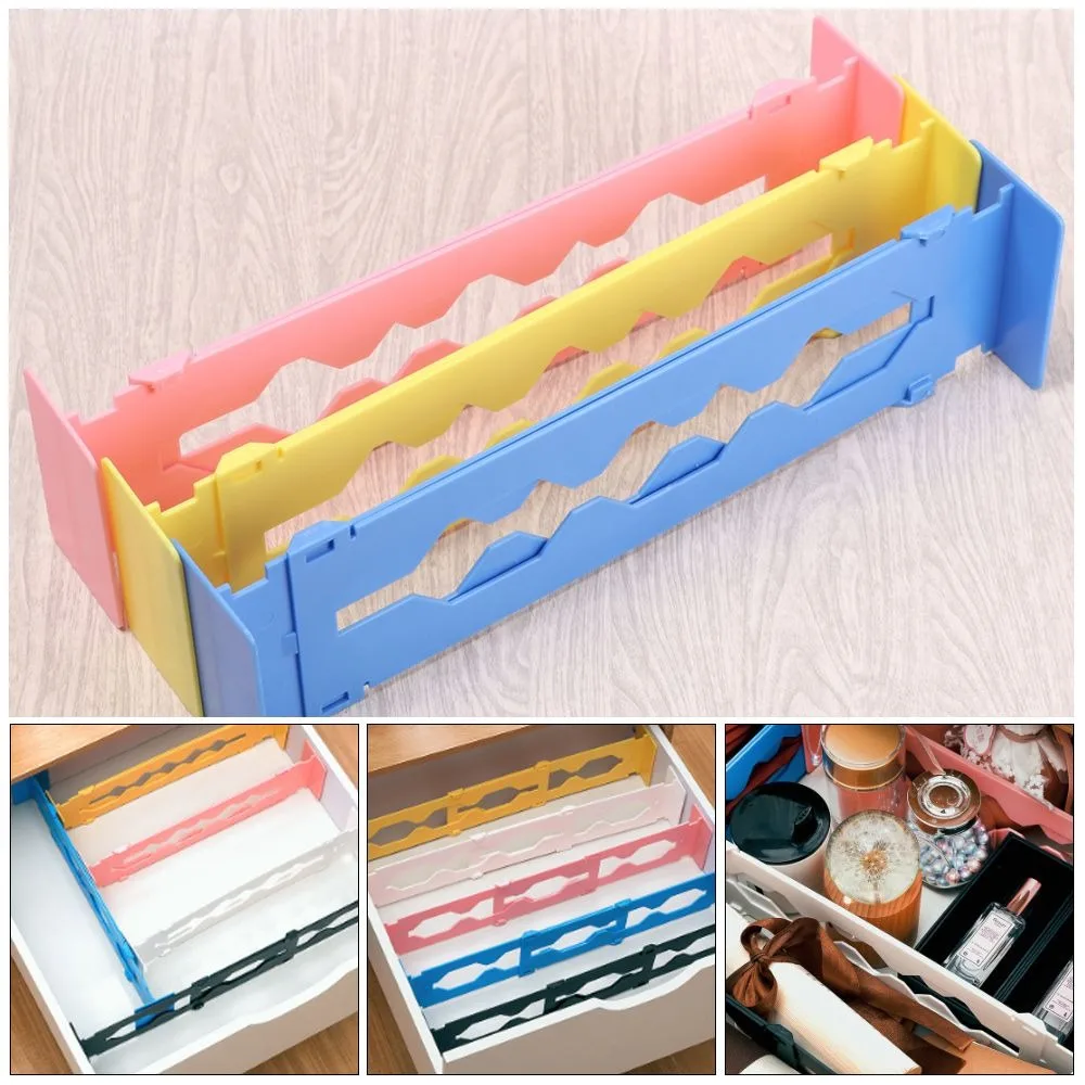 New Retractable Separation Board DIY Plastic Storage Rack Non-porous Adjustable Drawer Divider Wardrobe