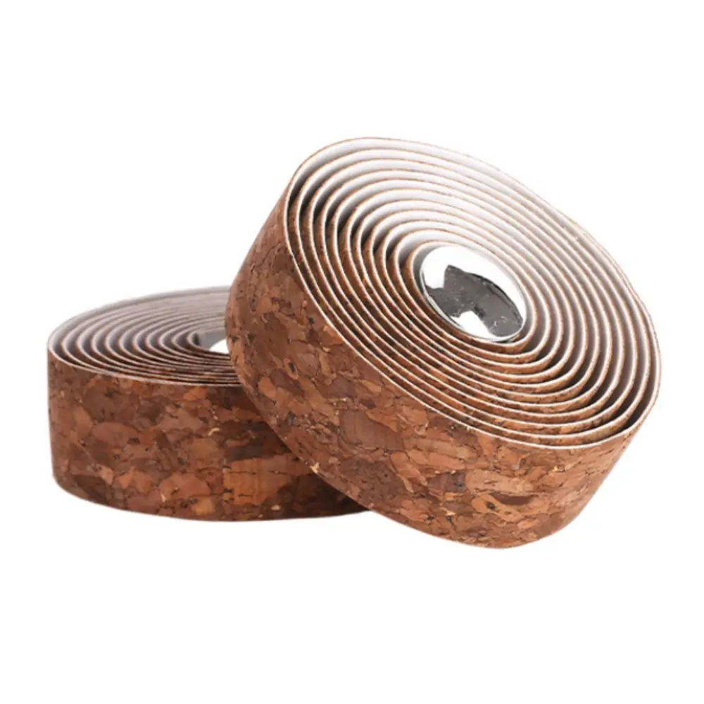 Two Rolls Wood Texture Cycling Handlebar Tape with Handle Blocking Sawdust Grain Handle Bar Tapes Non-slip Sweat Absorption