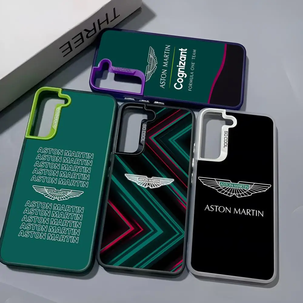 Aston Martin F1  Phone Case For Samsung Galaxy S24 S23 S22 S21 S20 Note20 Ultra Plus Fe colored silver Cover