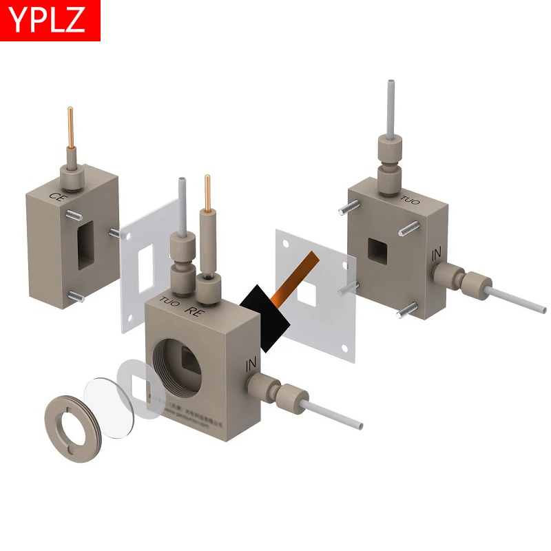 Gas diffusion replaceable film photoelectrochemical flow cell