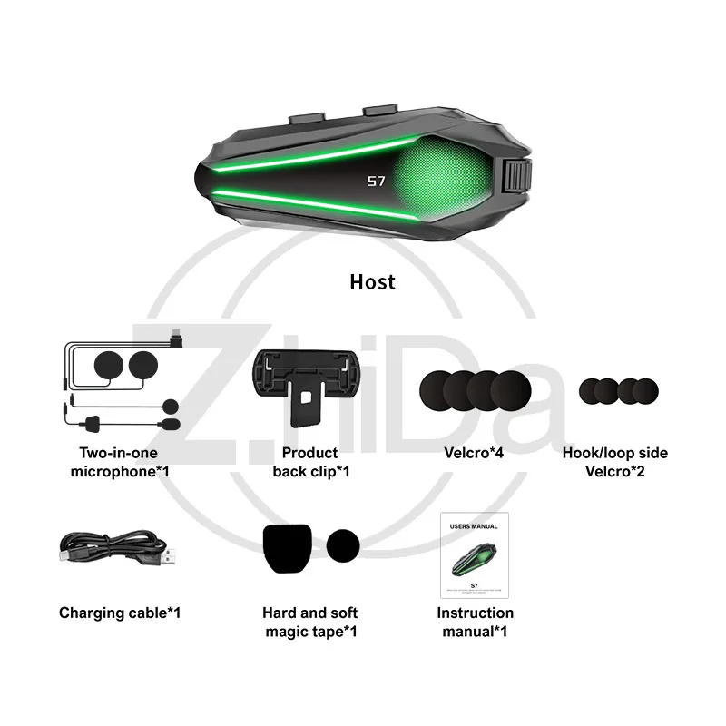 S7 external helmet bluetooth headset high sound quality waterproof and antifreeze noise reduction team riding intercom headset