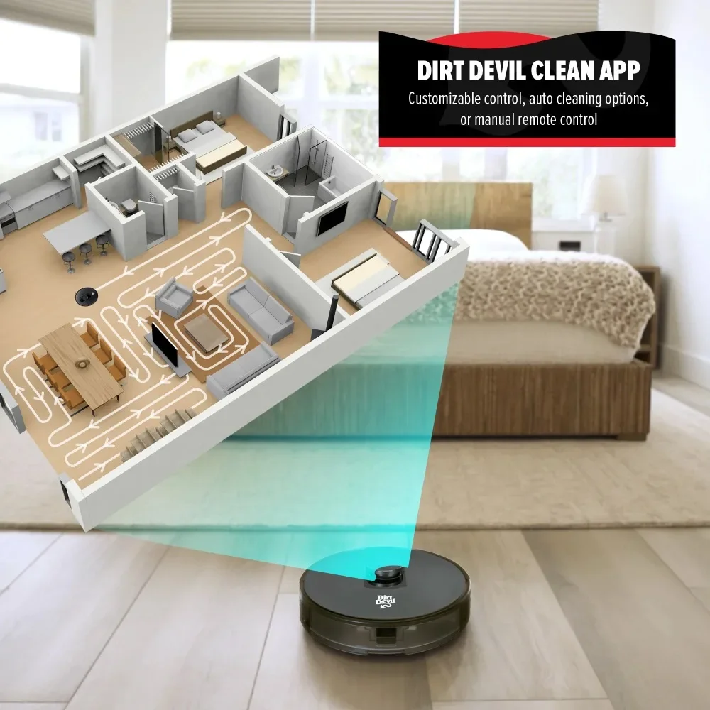 Robot Vacuum with Real-Time Mapping Intelligent Navigation, Wi-Fi Enabled