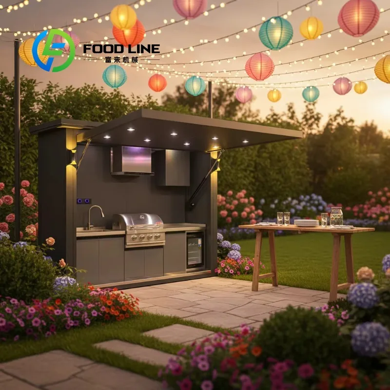

Customized Waterproof Outdoor Kitchen BBQ Grill Garden/Backyard Stainless Steel Outdoor Kitchen With Shed