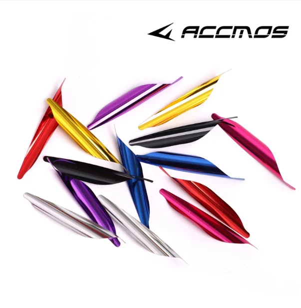 50pcs 1.8/2 inch Archery Spin Vanes Spiral Feather DIY Arrow Archery With sticker Tape Arrow Accessories Right Wing