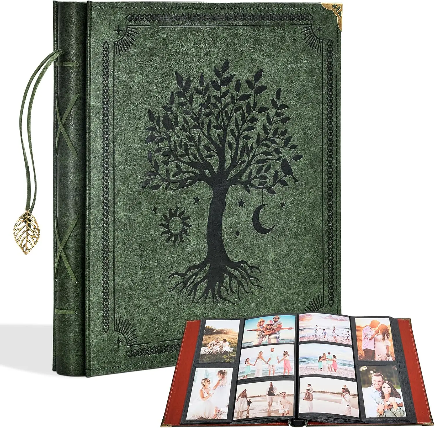 

Vintage Photo Album 4x6 600 Pockets Large Capacity Leather Picture Album with Horizontal and Vertical Layout for Wedding