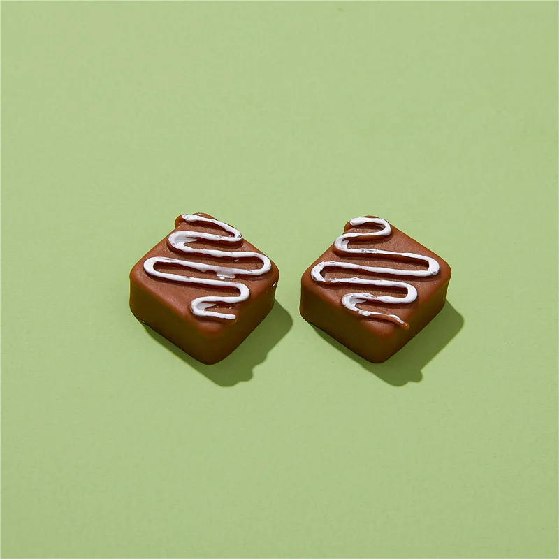 5Pcs Simulation Chocolate Resin Flatback Cabochons Fake Food Scrapbooking DIY Bow Jewelry Making Phone Decoration Accessories