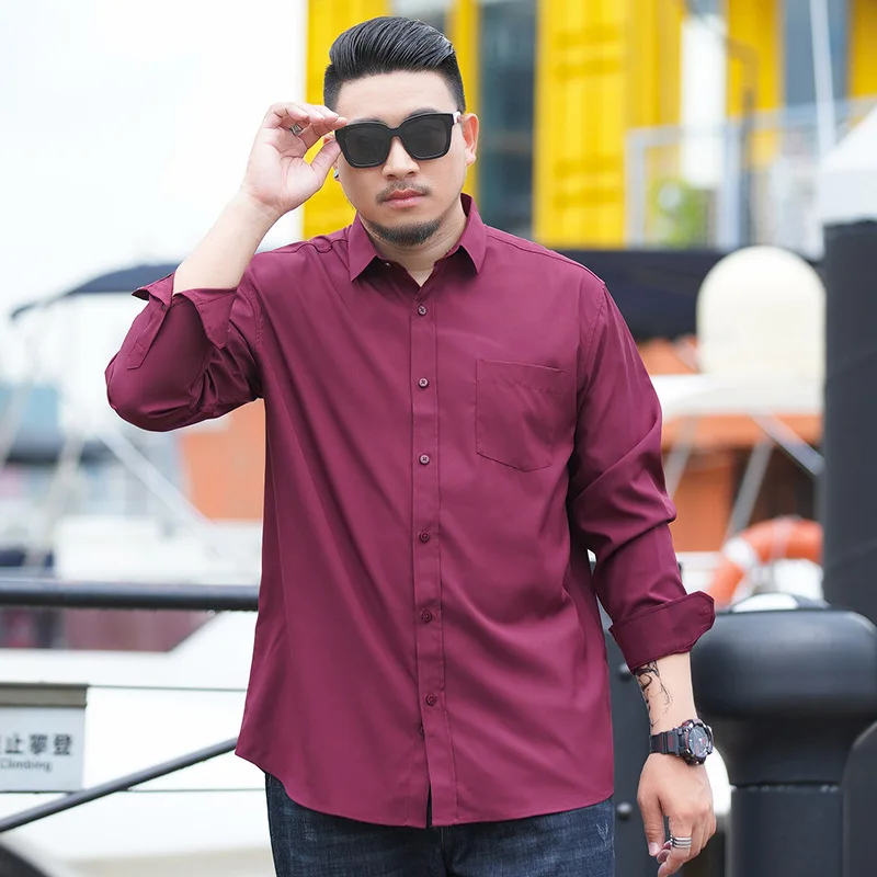 Oversized Long Sleeve Shirts for Men Thin Casual Loose Shirt Plus Size Business Shirt Summer Big Size Long Tops 68-175KG