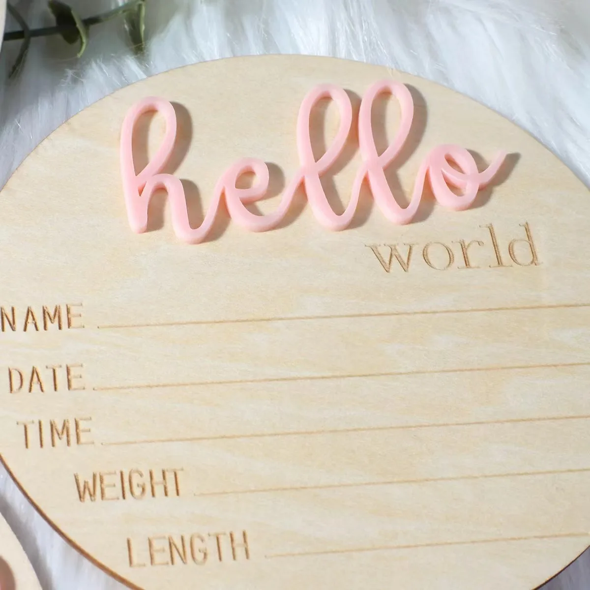 3-teiliges Set Hallo Welt Neugeborenen Schild Baby Geburt Ankündigung Schild für Krankenhaus Es ist ein Junge sein ein Mädchen Holzschild Neugeborenen Foto Requisiten