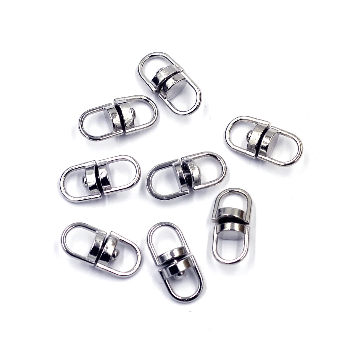 

Connectors Swivel Key Ring Holder Whirl Trigger Clip Clasps Keychain Buckles Silver Tone 19x8mm