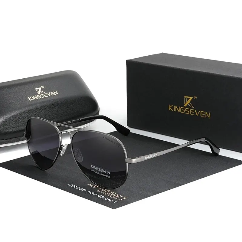 

KINGSEVEN Men Vintage Aluminum Sunglasses 2023 New Classic Polarized UV400 Mirror Male Sun Glasses Women Driving Eyewear For Men