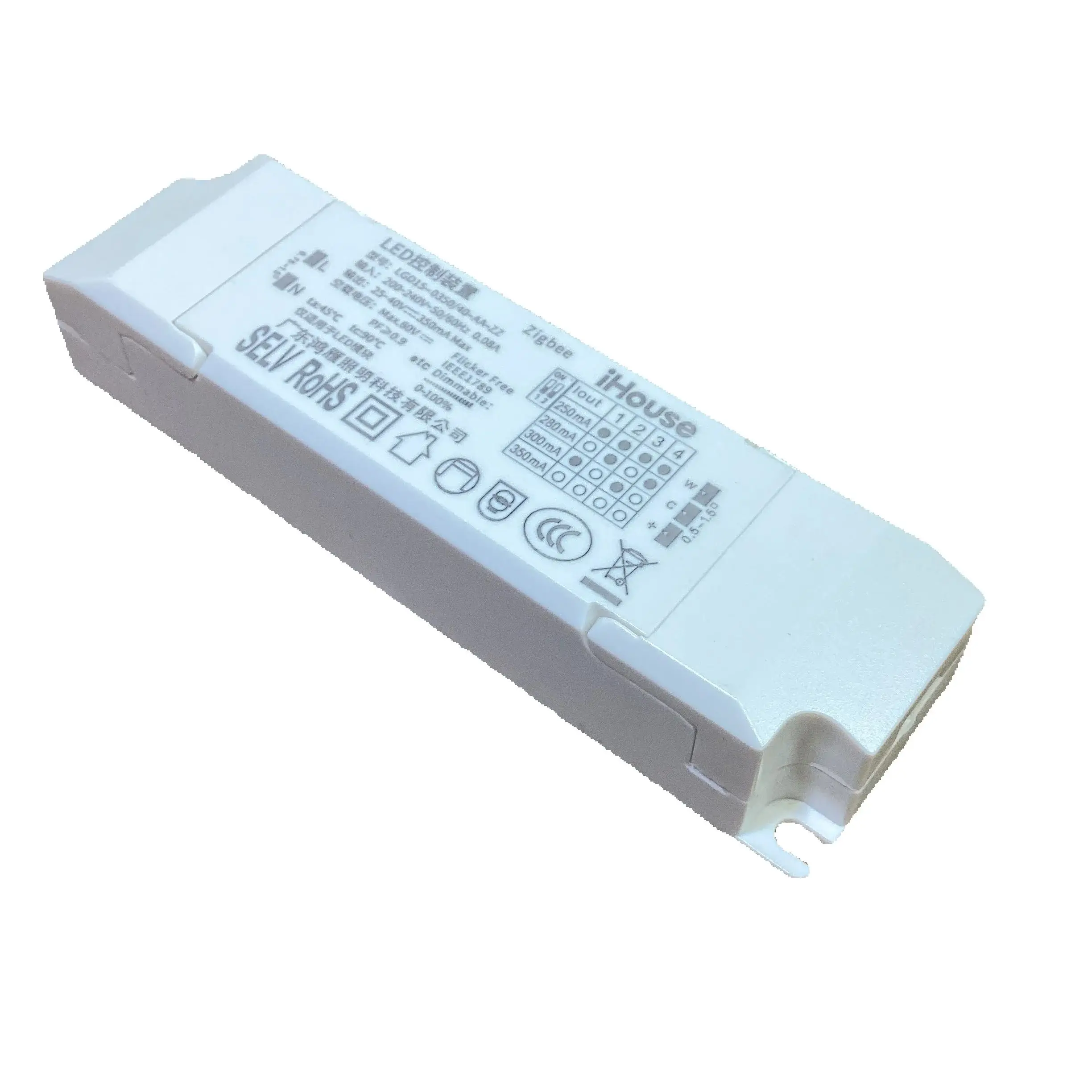 Zigbee CCT LED Driver 10W 12W 14W Wireless Smart Ligthting Transformer 250mA 280mA 300mA 350mA for Ceiling Lights LGD15-0350/40