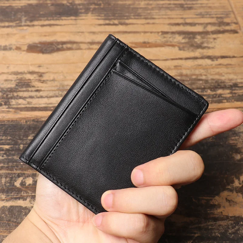 

Retro Credit Id Card Holder Cow Leather Cards Wallet for Men Multi Card Slots Minimalist Wallet Bank Cardholder