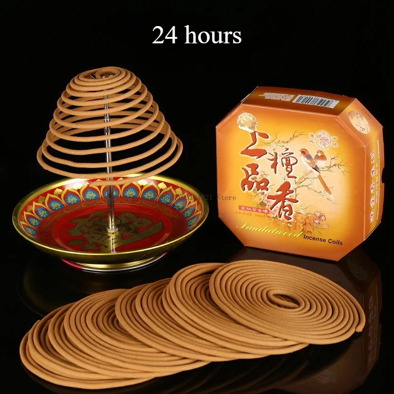 Premium Grade Sandalwood Agilawood Incense Coil Household Offering Buddha Temple Worship Deodorizing Fresh Air Purification