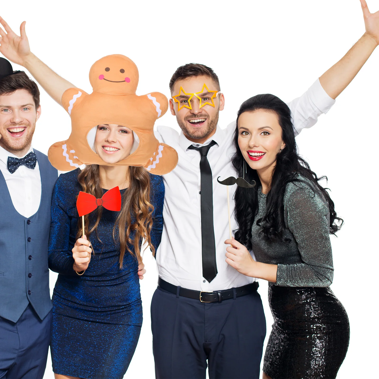 

Gingerbread Man Headwear Christmas Party Hat 1 Unit Cute Xmas Costume Accessory Festive Celebration Decor for Friends Gathering