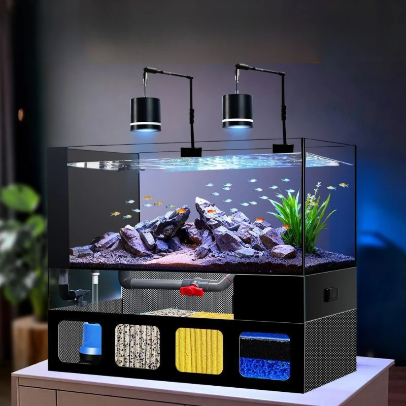 Desktop bottom filter integrated native stream tank ecological fish tank living room