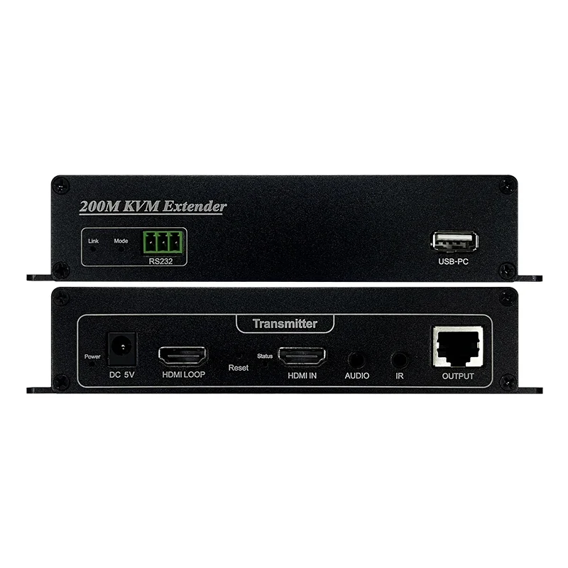 1080P IP Cable Connect HD Transmitter Receiver KVM Extender 200 Meters Transmission Distance for LCD Display Projector
