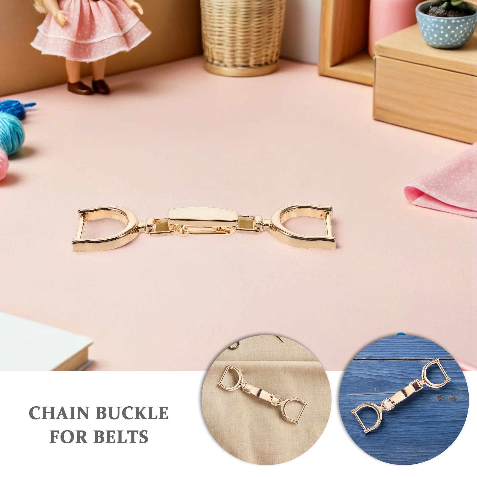 6 قطعة مشبك سلسلة سبيكة مشبك معدني أنيق لأحزمة قابلة للتعديل السراويل حقائب اليد الأحذية سحر بت حلقة الأجهزة الغربية تك