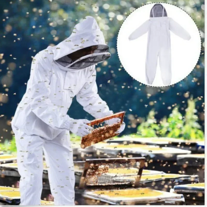 Full Body Protection Beekeeping Suit Cotton Beekeeper Costume Safty Veil Hood Hat Clothes  Beekeepers Bee   WJ901