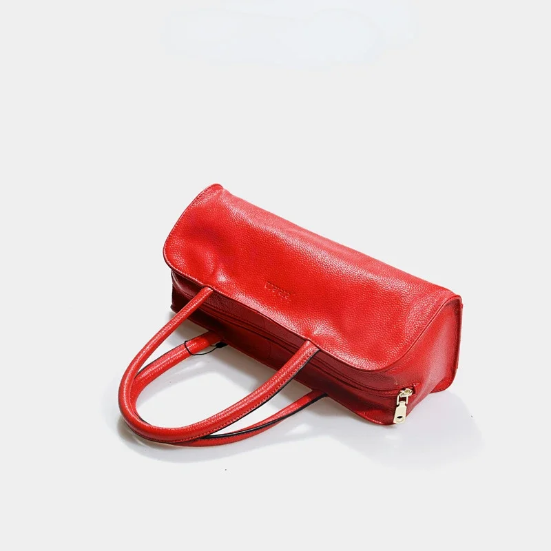 Ladies Handbags 100% Leather Bags Simple Fashion Commuter Bags Professional Business Bags Ladies Shoulder Bargain Goods