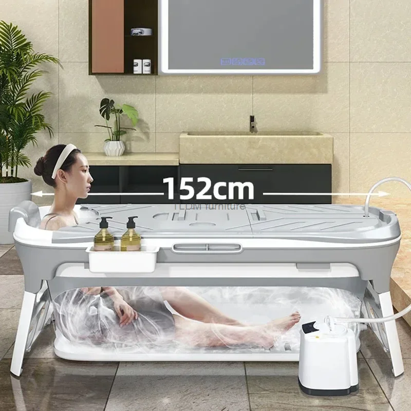 Imagem -04 - Banheira Portátil Dobrável de Corpo Inteiro para Adultos Banheira Minimalista Steam Spa Massagem e Lazer Suor