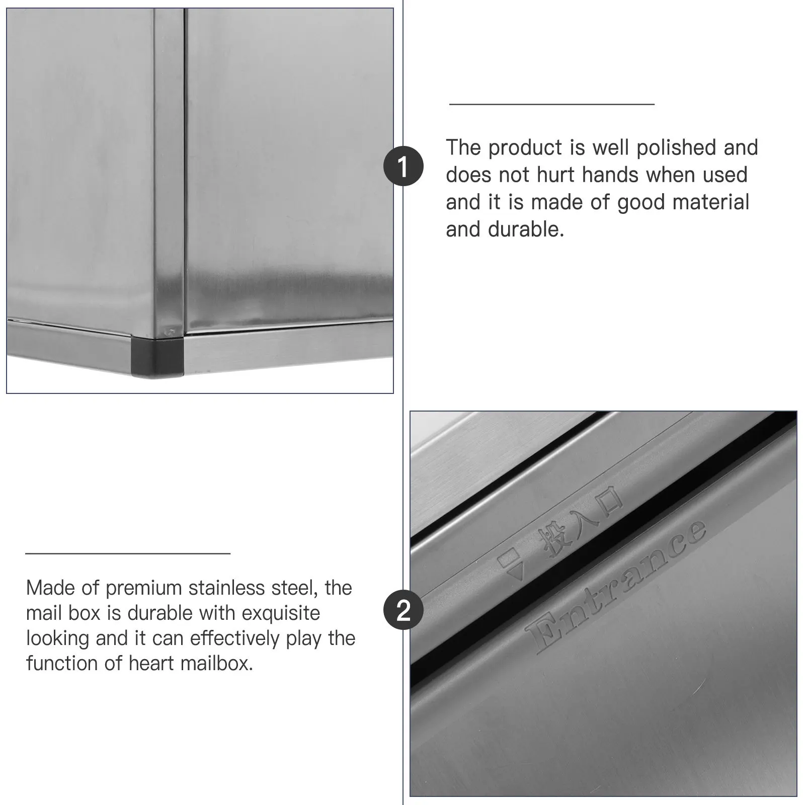 

Stainless Steel Mailbox Lockable Wall Mount Letter Box Outdoor Suggestion Container Home Office Complaint Storage Hanging