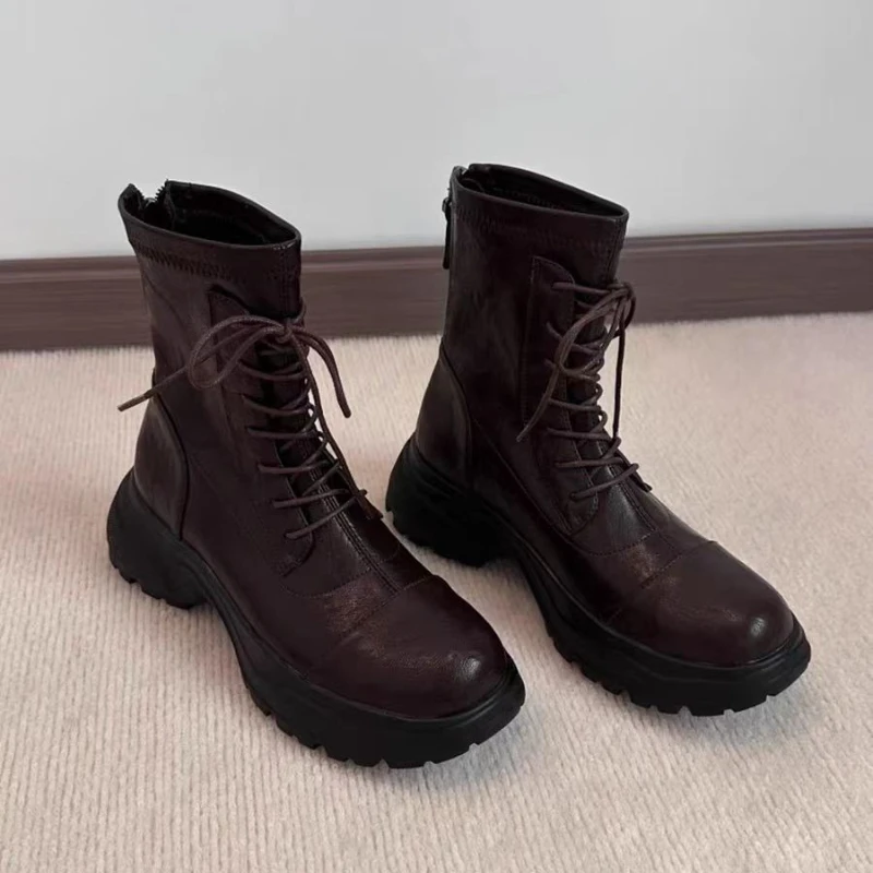 

Женские кроссовки на плоской подошве, ботильоны, повседневная спортивная обувь, дизайнерская новинка 2025 года, трендовые кожаные ботинки «Челси», зимние прогулочные ботинки Zapatos Mujer