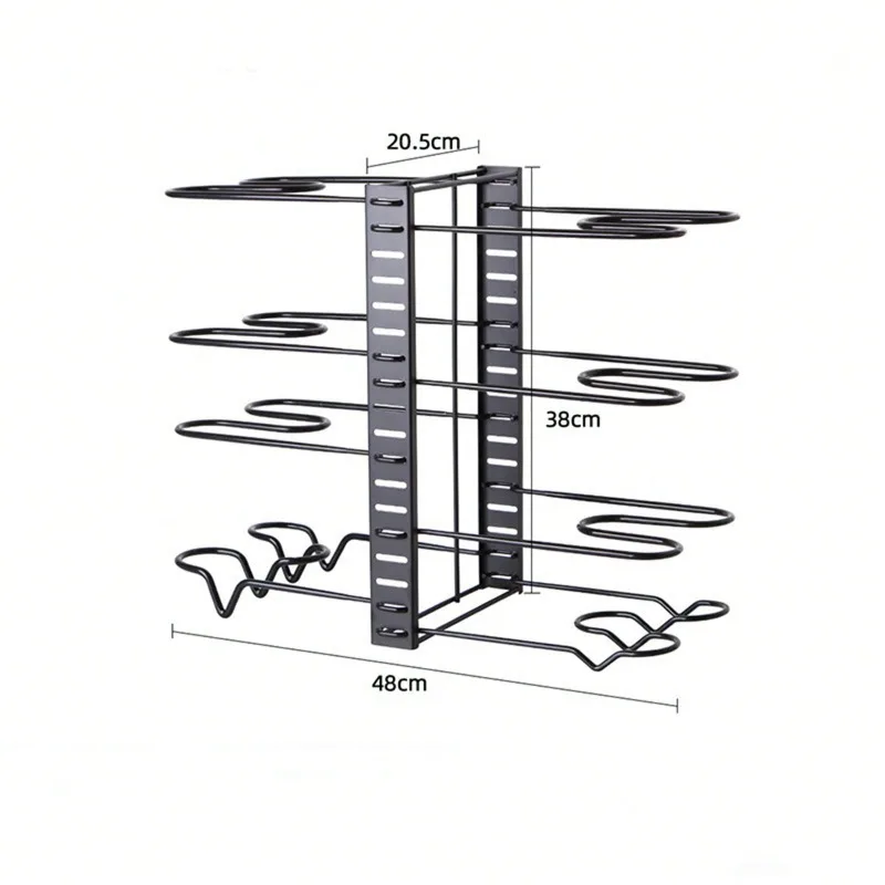 1pc Multi-layer Vertical Pot Lid Storage Rack, Cutting Board Rack, Pot Storage Rack, Drain Rack, Kitchen Household Supplies