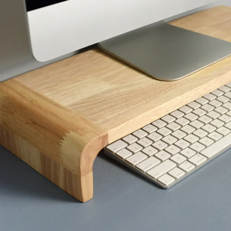 Solid Wood Neck Protection Computer Desk Display Stand Raised Screen Desktop Shelf Ergonomic Organizer for Office Desks