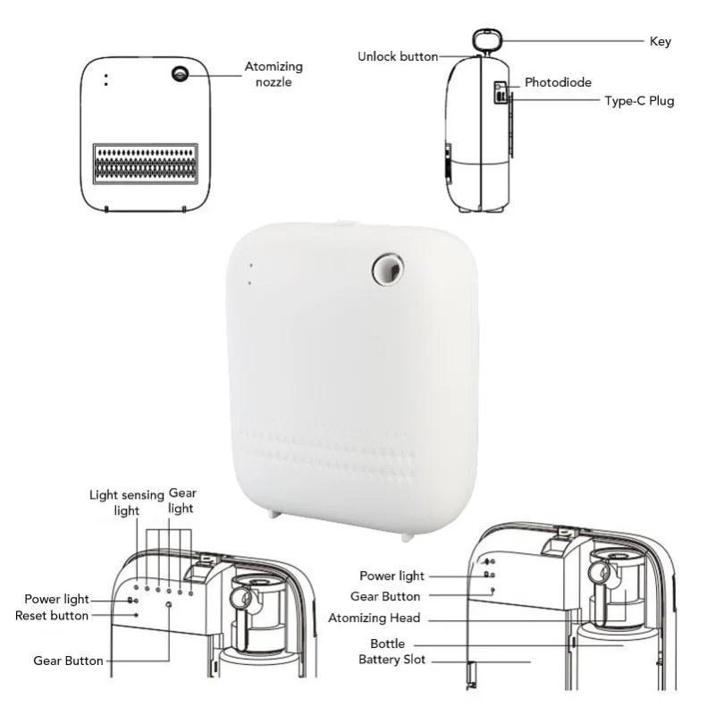 150ml Smart Scent Air Machine Quiet 120sqm Coverage Aromatherapy Essential Oil Diffuser For Home Hotel Spa Club