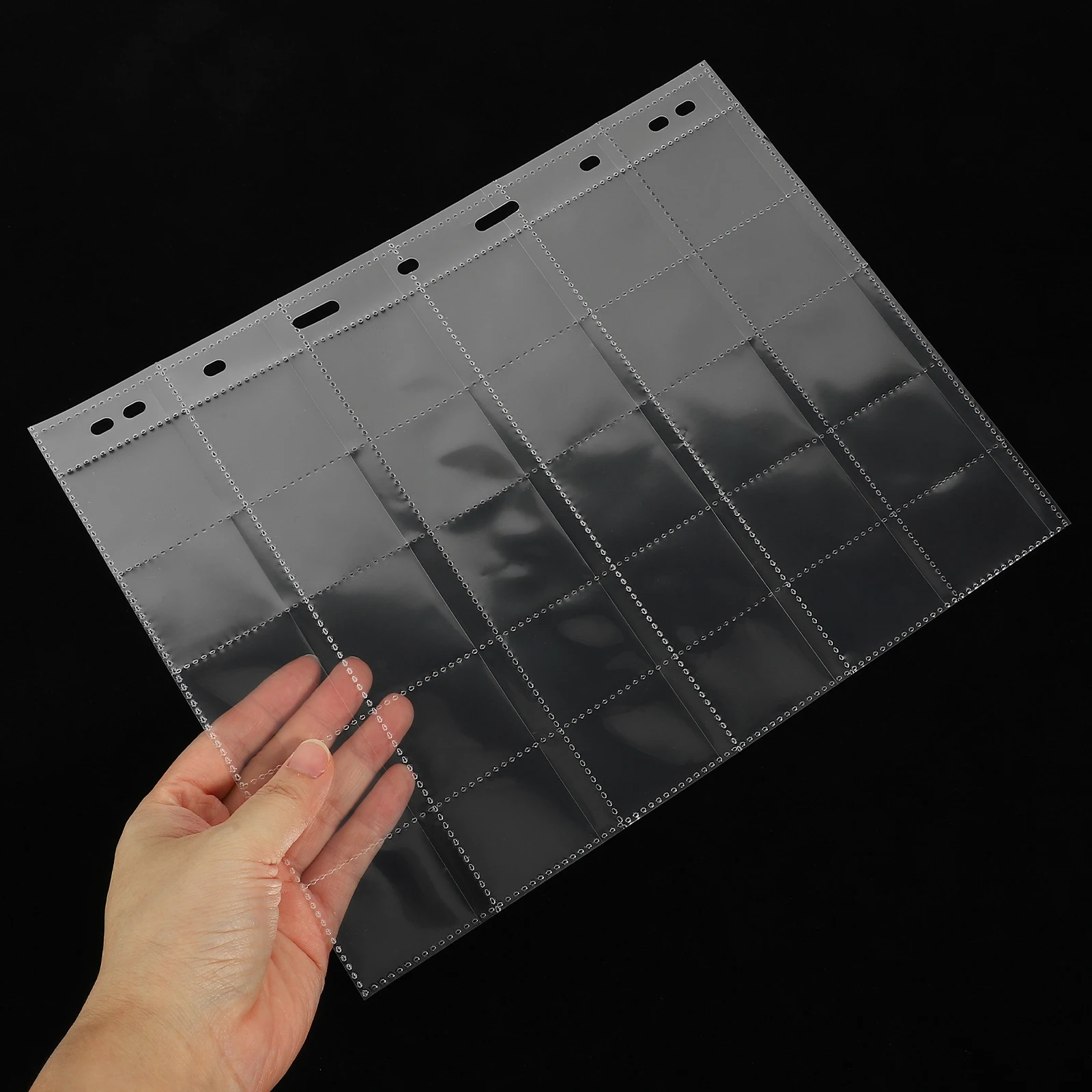 

10 Sheets 30 Pockets Coin Stamp Collecting Supplies Loose Leaf Pages Plastic Albums Storage Holder Collectors Reusable Clear