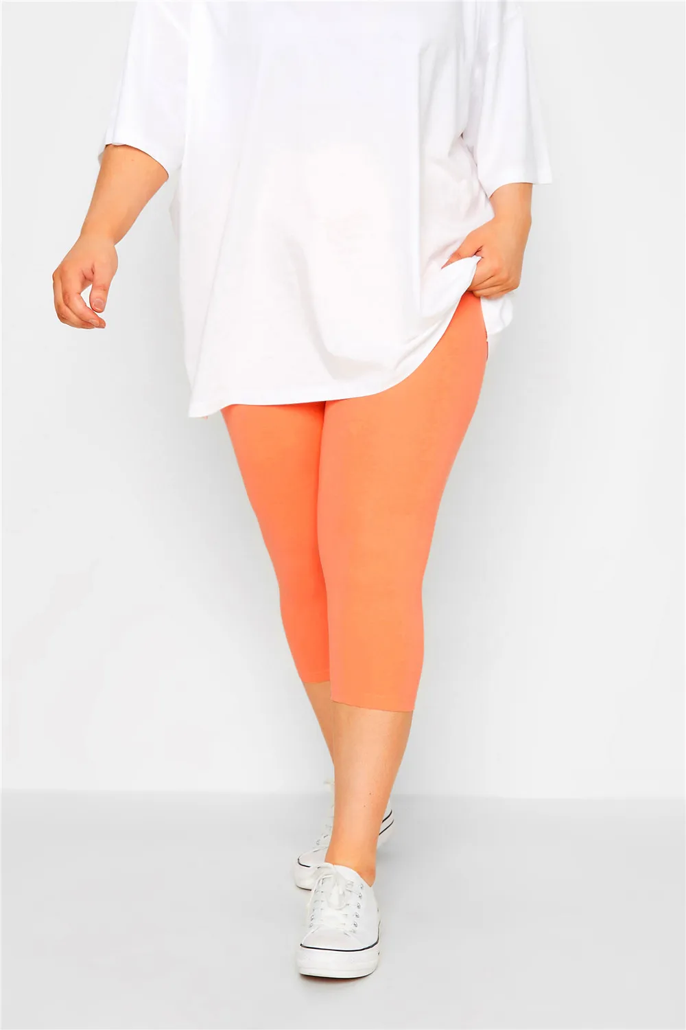 Leggings Courbes Ultra Extensibles, Grande Taille, Blanc, Bleu, Orange, Noir, 2X, 3X