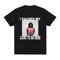 Ken Carson I Pause My Lucki To Be Here T-Shirt Women's Fashion Vintage T-Shirt Casual Loose Short Sleeve Summer Breathable Top