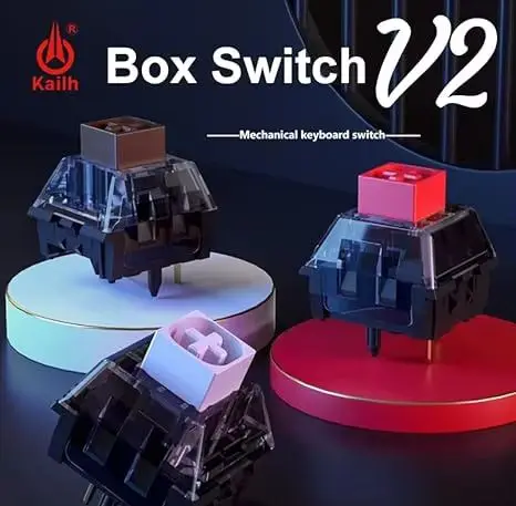

Kaihua Box Switch V2 Series Box White, Box Red, Box Brown, линейный тактильный переключатель/пылезащитный/предосмаженные переключатели клавиатуры