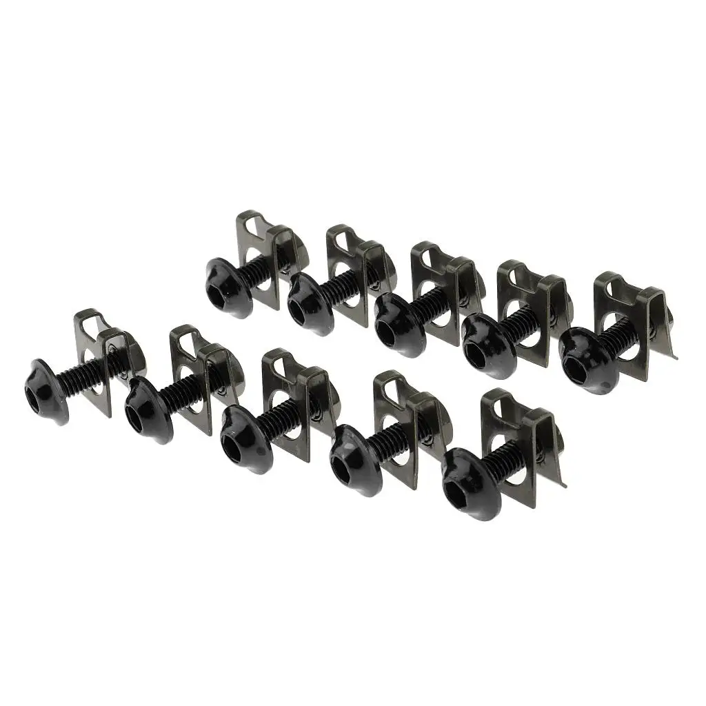 10PCS Motorbike M6/6mm Body Fairings Kit Fastener Clips Screw for