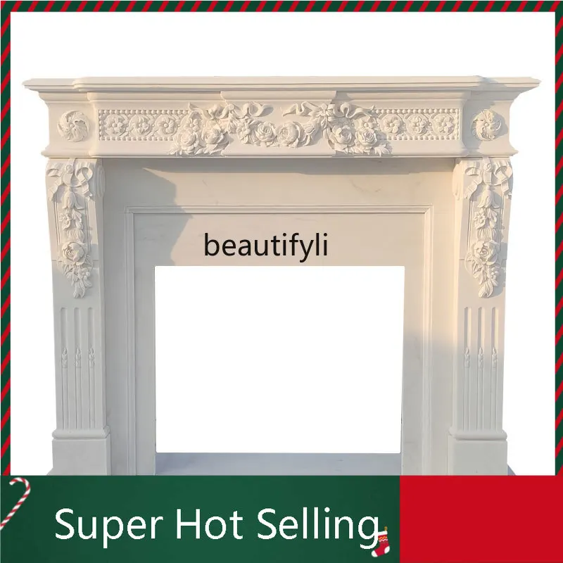 

D071 Marble Fireplace French Stone White Marble French Entry Lux Fireplace Cabinet European Style Fireplace Mantel