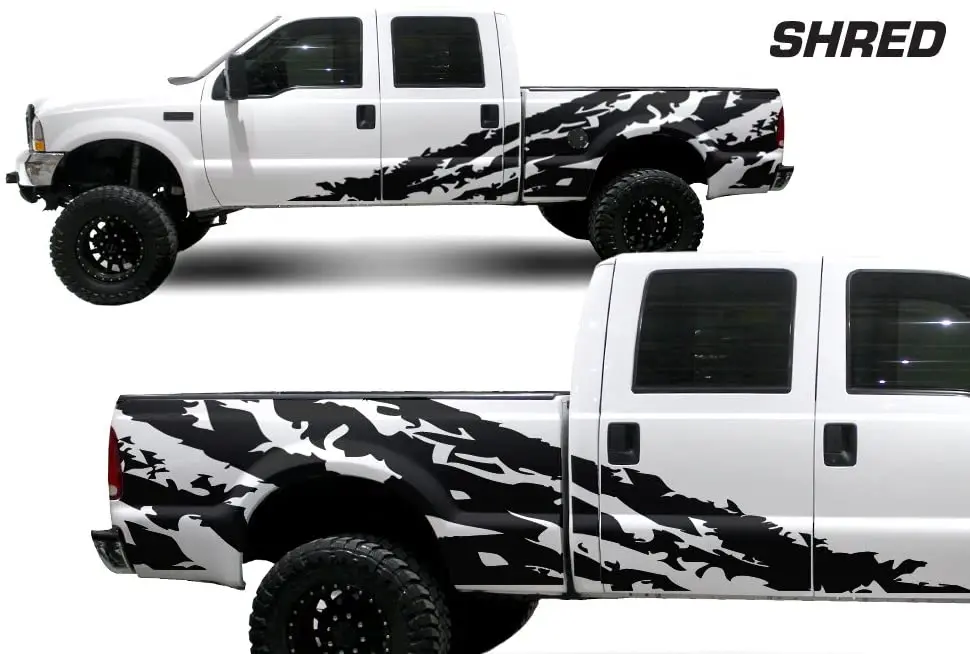 

Factory Crafts Shred Side Graphics Kit Vinyl Decal Pack for F250 Crew Cab