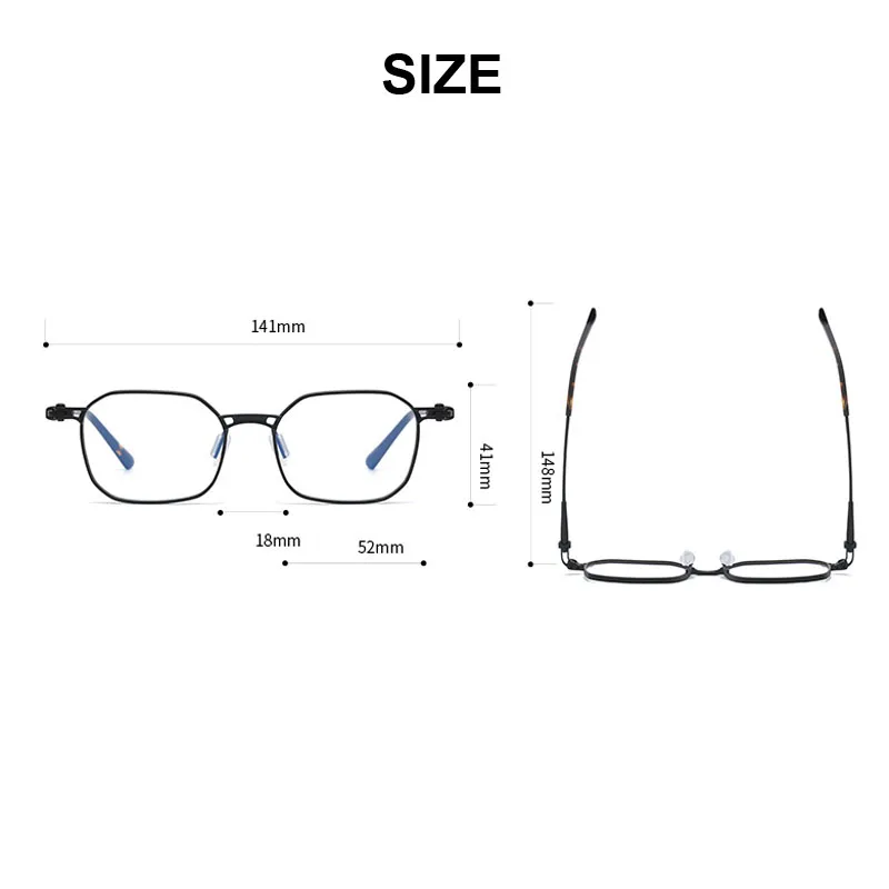 Handmade Polygon Pure Titanium Optical Spectcles Men Women Fashion Square Myopia Glasses Frame Can Customize Multi-Focal Lenses