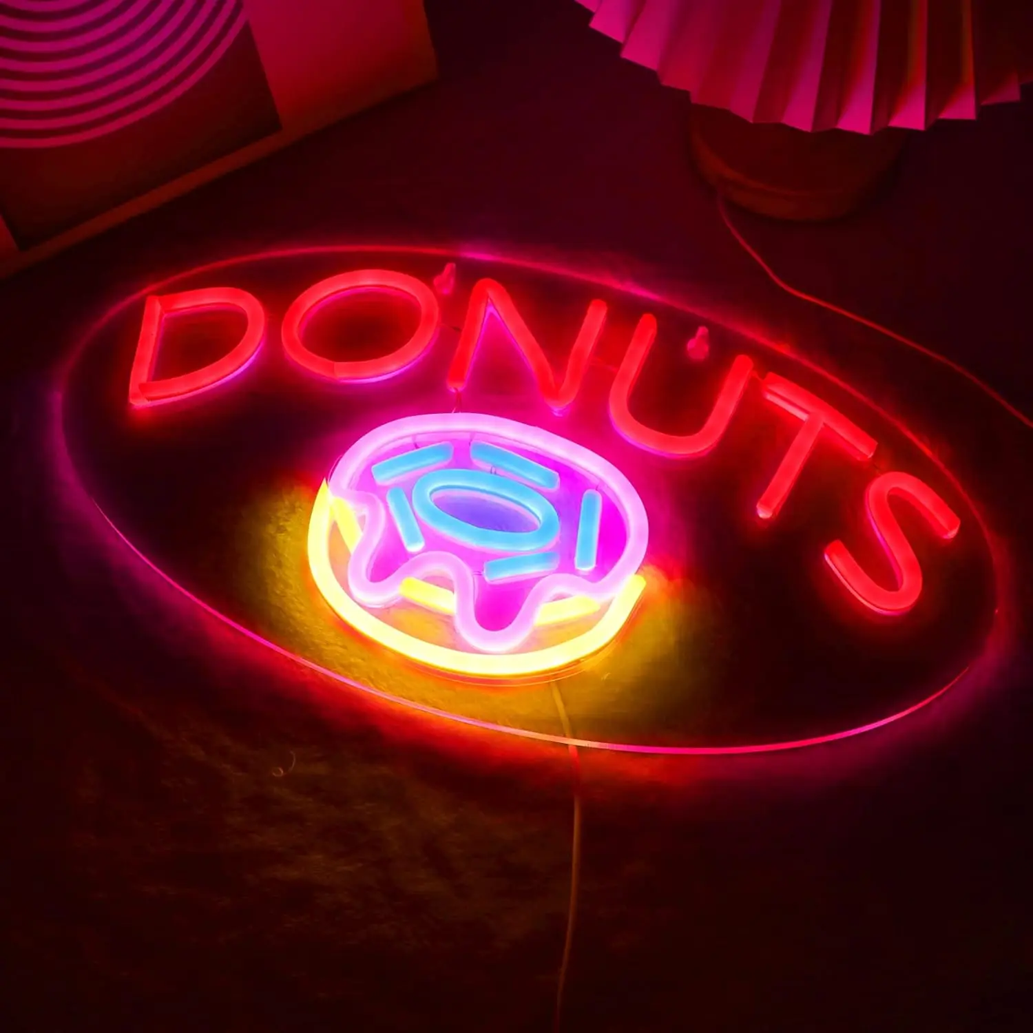 

DONUTS Doughnut Neon Signs Wall Decor LED Light Business Restaurant Bakery Dessert Cake Shop Convenience Store Supermarket Bar