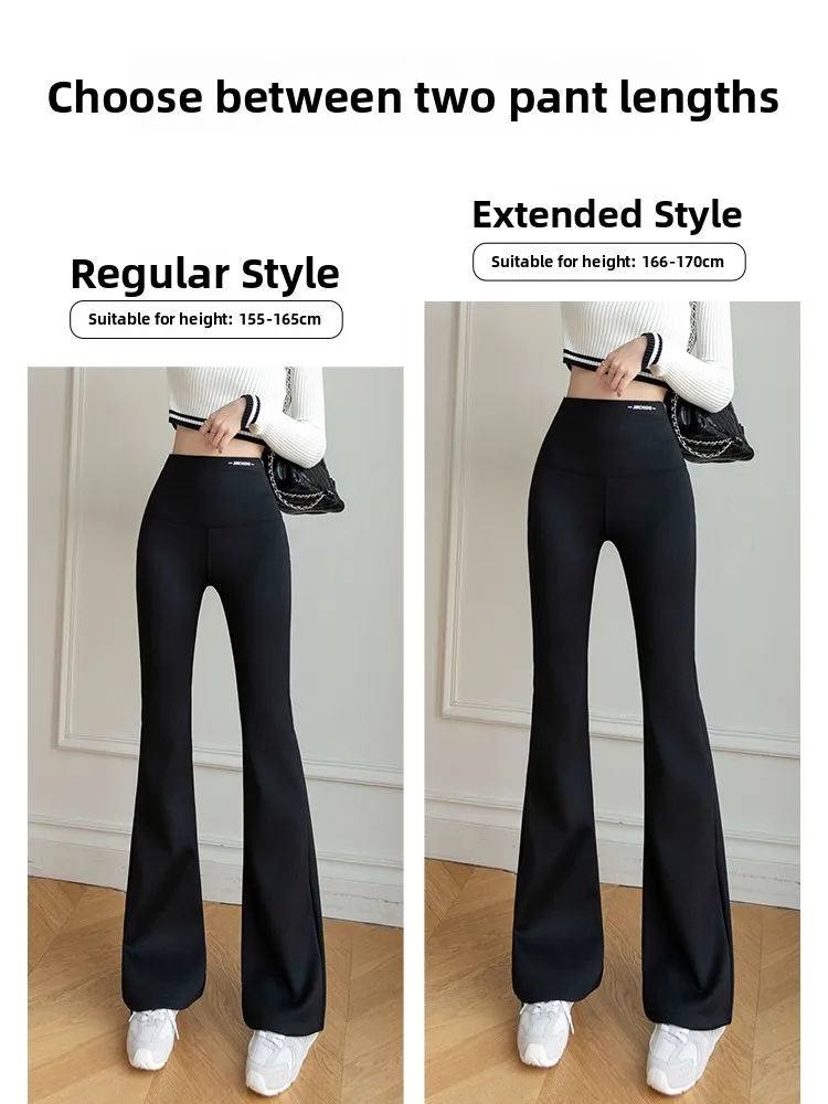 Pantalones de yoga de piel de arca con forro de Fce de cintura alta, pantalones de fitn adelgazantes con campana, mallas Sl para mujer