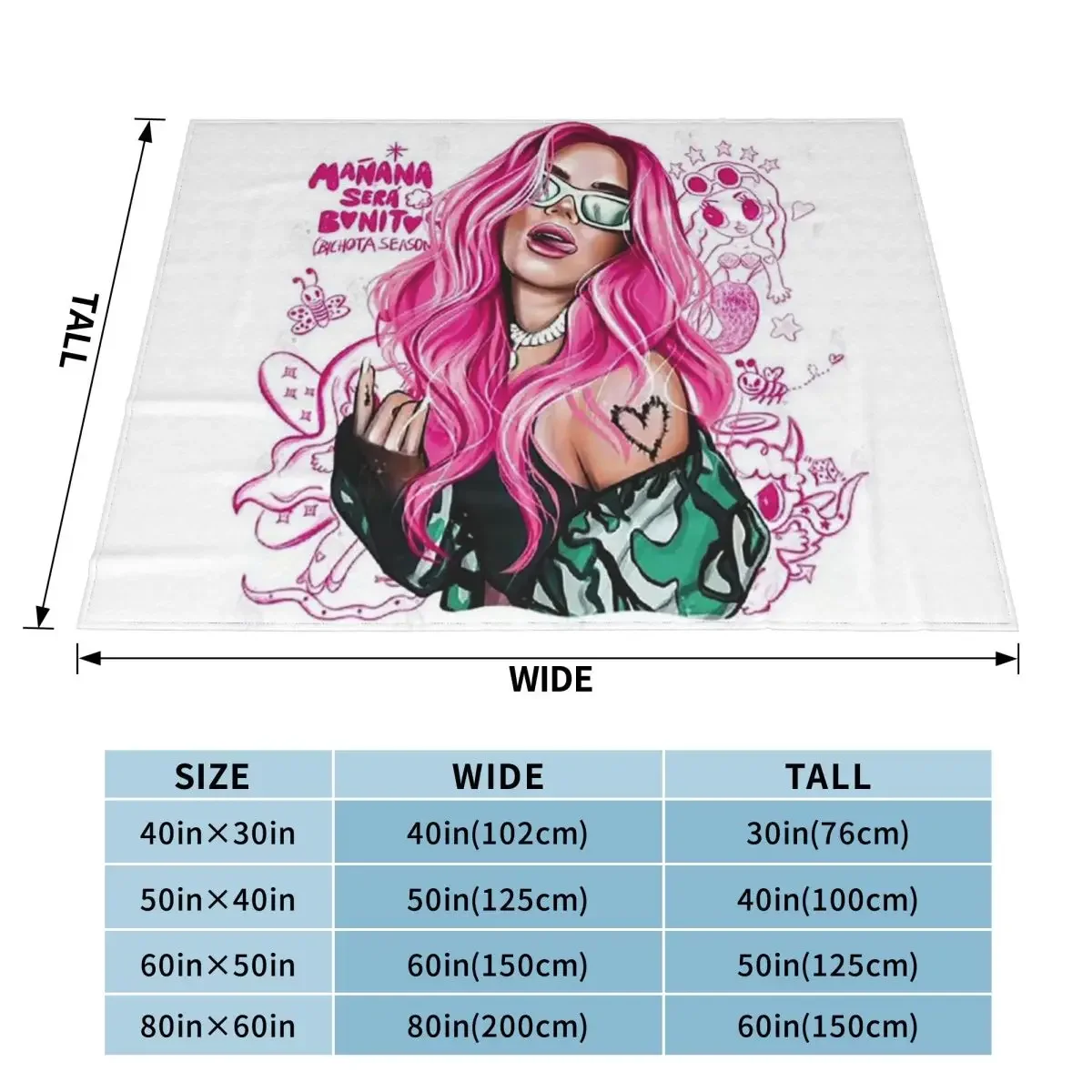 Manana Sera Bonito Colombian Music Singer Karol G Blanket Soft Warm Flannel Throw Blanket Plush for Bed room Picnic Home Couch