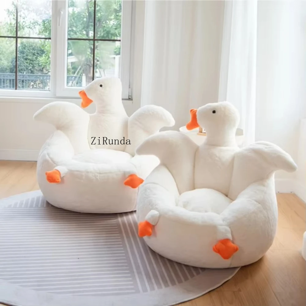 *Modern goose fabric bean bag sofa chair comfortable living room bedroom children's furniture