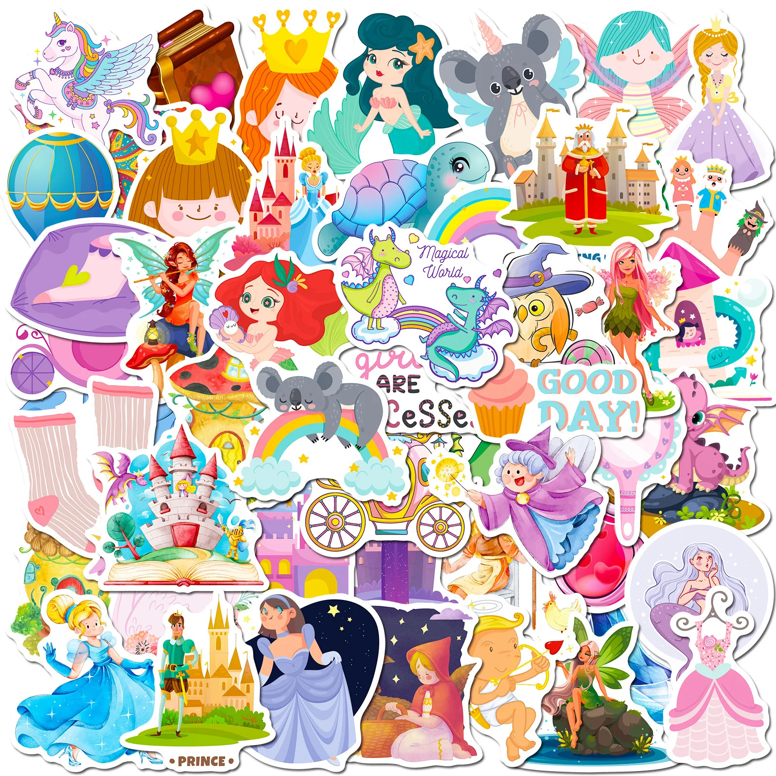 

50Pcs Cartoon Beautiful Princess Series Graffiti Stickers Suitable for Laptop Helmets Desktop Decoration DIY Stickers Toys