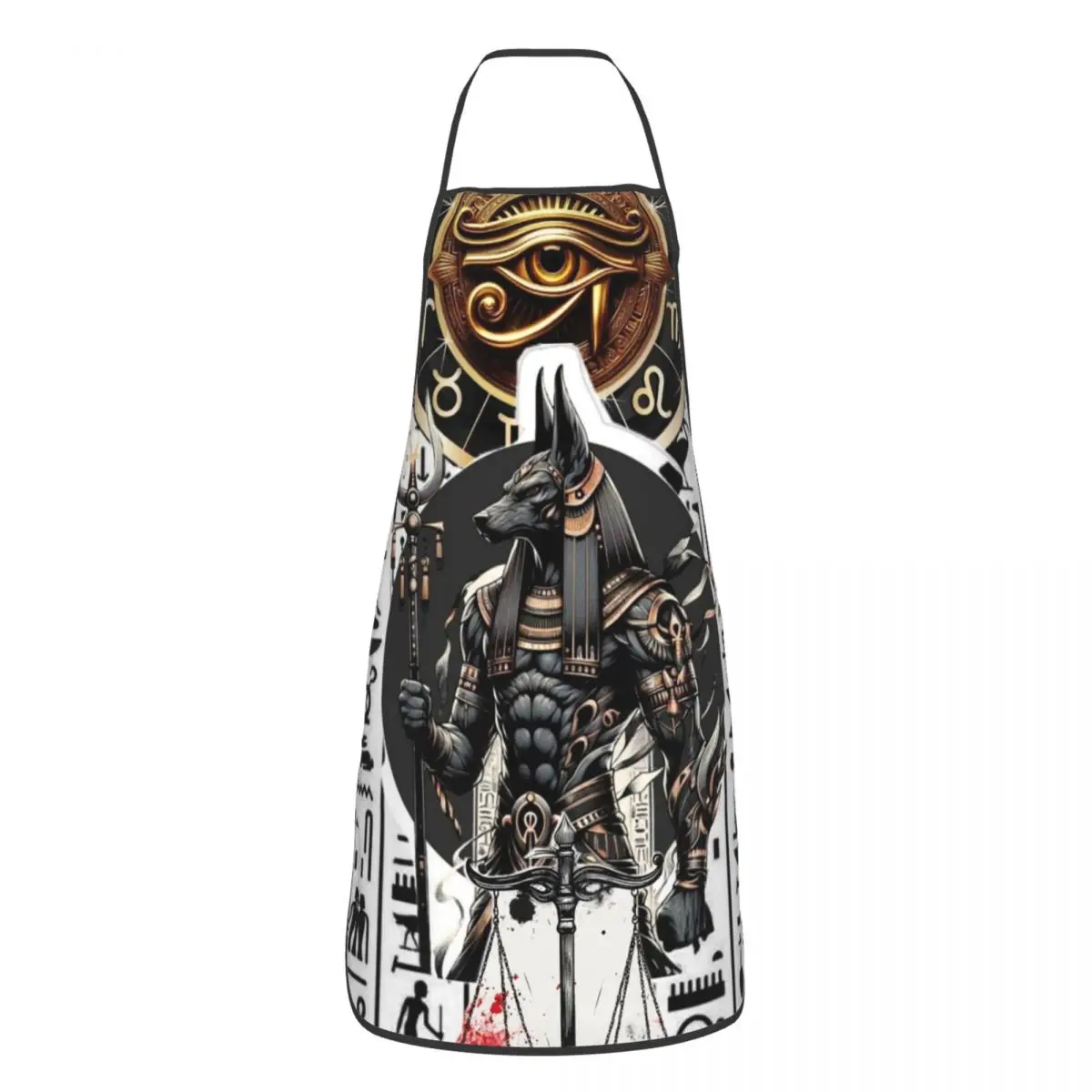 Egyptian Classical Pharaoh Anubis Art Aprons Chef Baking Tablier Sleeveless Bib Kitchen Cleaning Pinafore for Women Men Painting