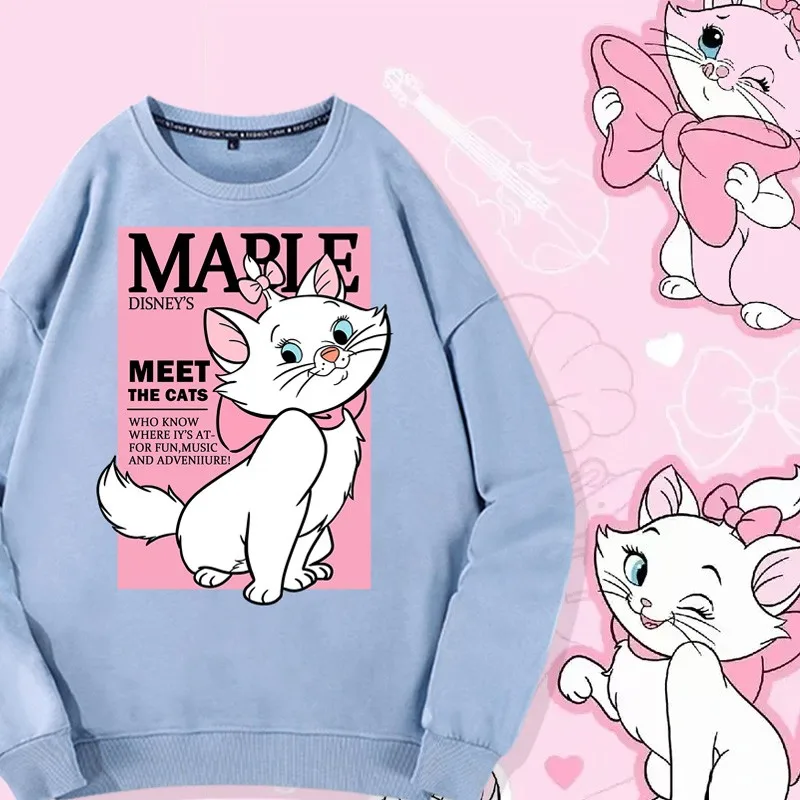 

Disney Mary Cat Co-branded Crewneck Hoodie Women 2024 New Top Women Design Small Small Clothes