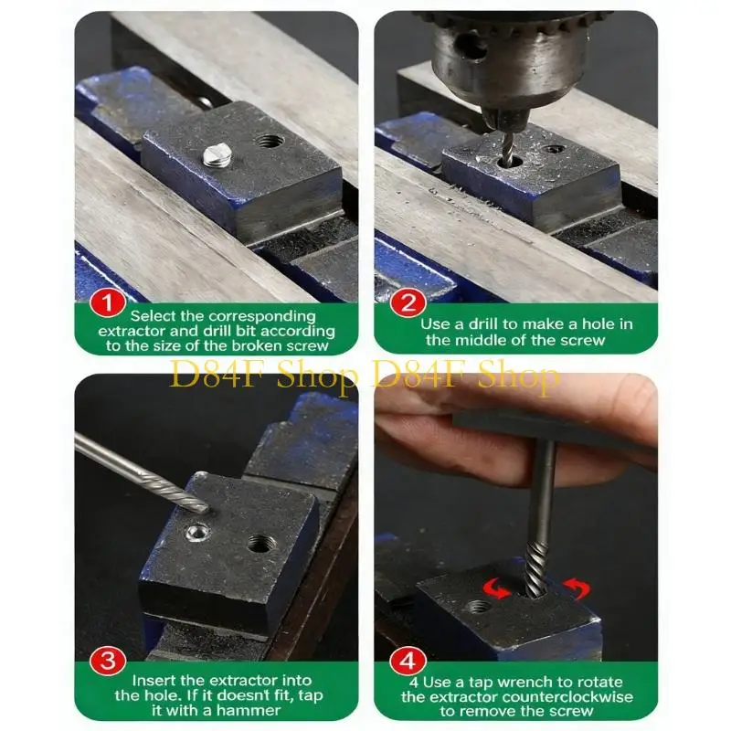 D84F Alloy Steel Screw Extractors Compact Size For Mechanical Repairs
