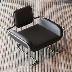 Scandinavische woonkamerstoelen Metalen fauteuil Ontwerp Eenpersoonsstoelen met rugleuning Luxe comfortabele stoel Modern meubilair