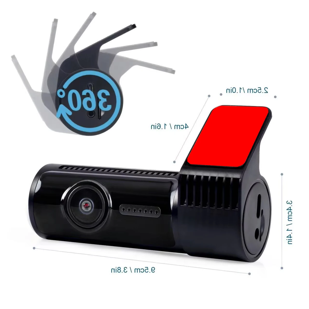 

D18 WIFI mobile phone connected with 4K ultra-clear video 360 rotating photo HD night vision dual recording driving recorder.