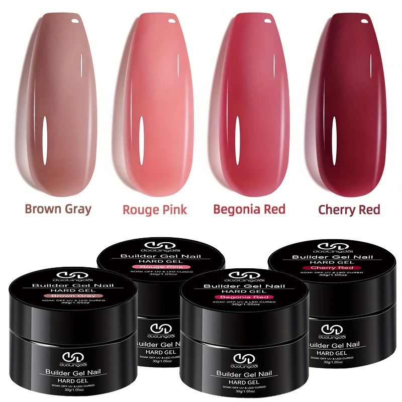 Gel de uñas acrílico para extensión, 30g, rubor, rosa, suave, duro, Gel de construcción, manicura UV semipermanente, arte de uñas